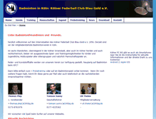 Tablet Screenshot of koeln-badminton.de